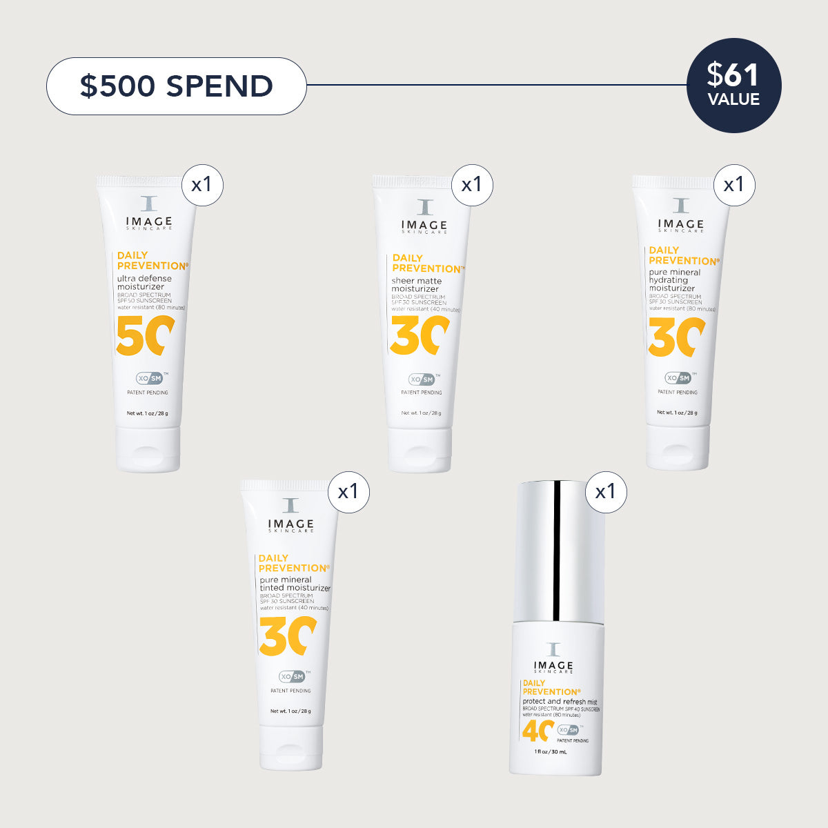 Spend $500-799, get 5 DAILY PREVENTION travel sizes