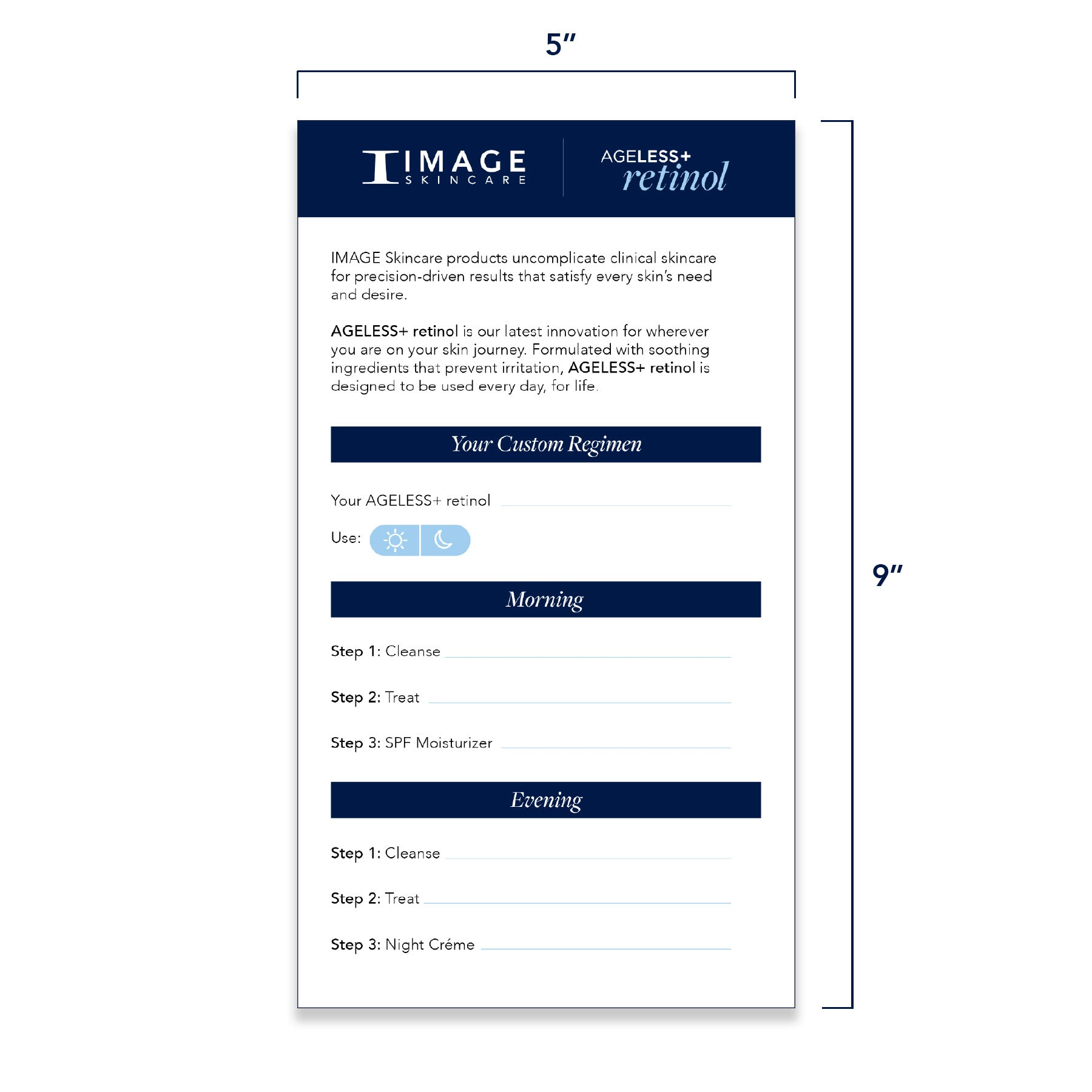 AGELESS+ Retinol Regimen prescription pad