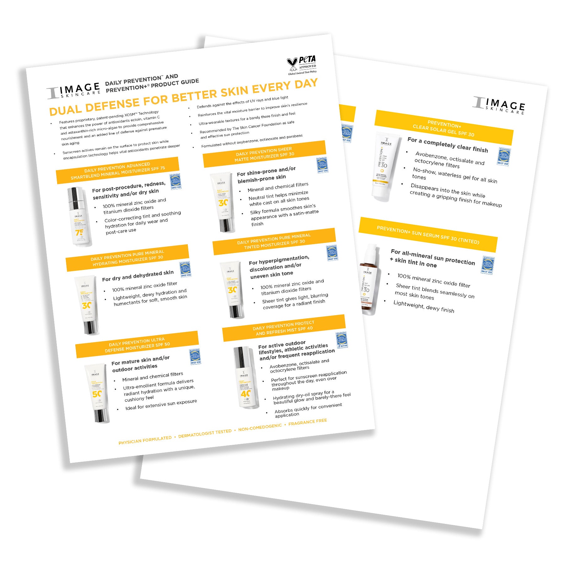 DAILY PREVENTION client suncare product guide 2024 Business to Acct (single)