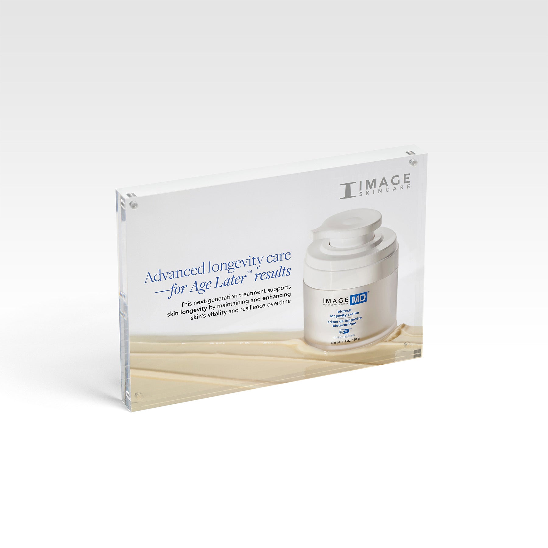 Skincare product with packaging on a white background