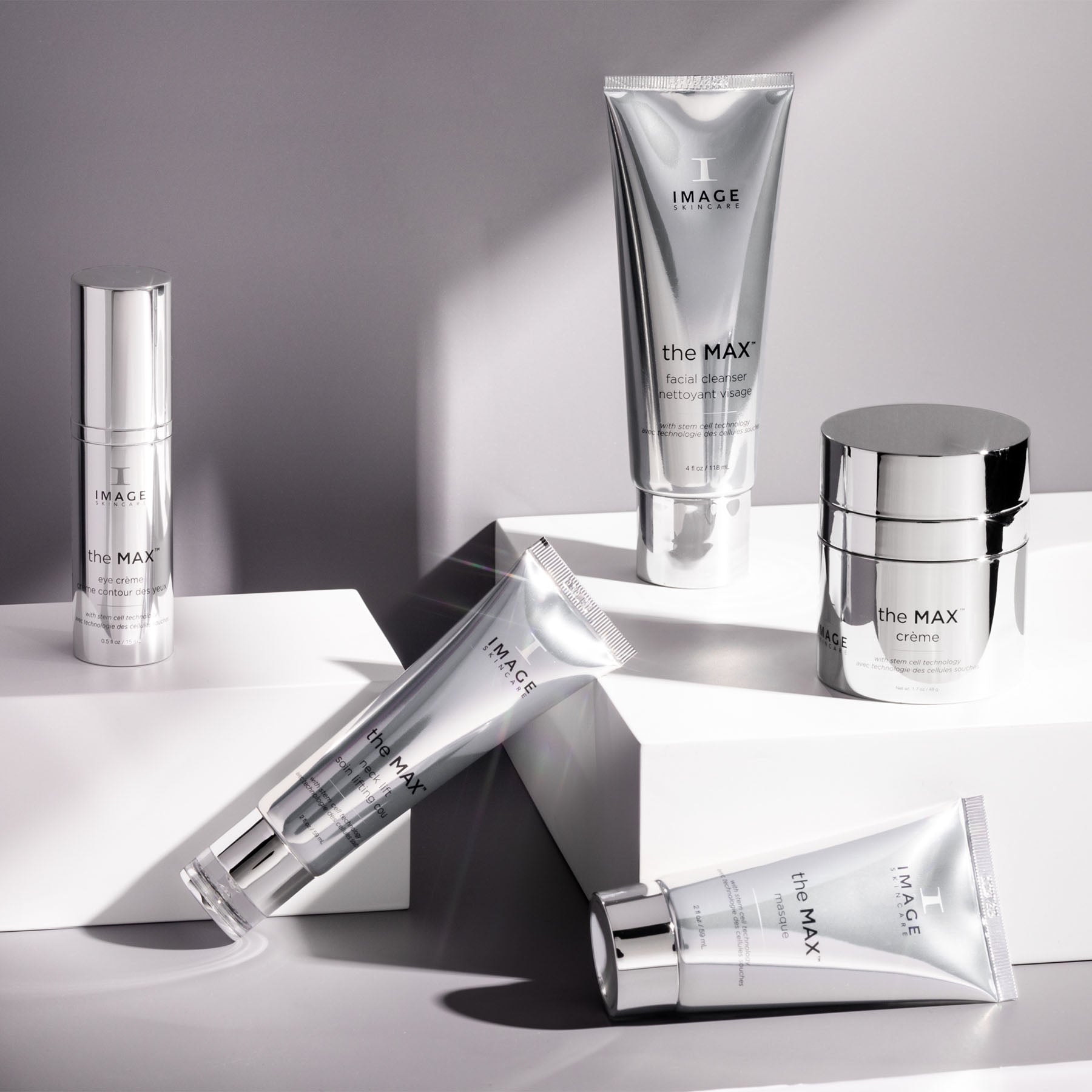 Full products in the MAX collection with gray background