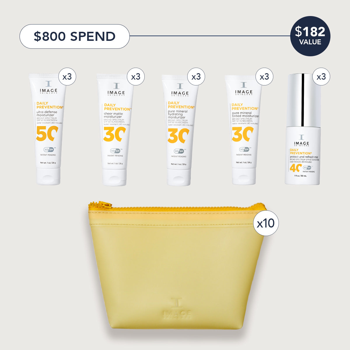Spend $800-1,499, get 10 DAILY PREVENTION travel sizes + 10 silicone pouches