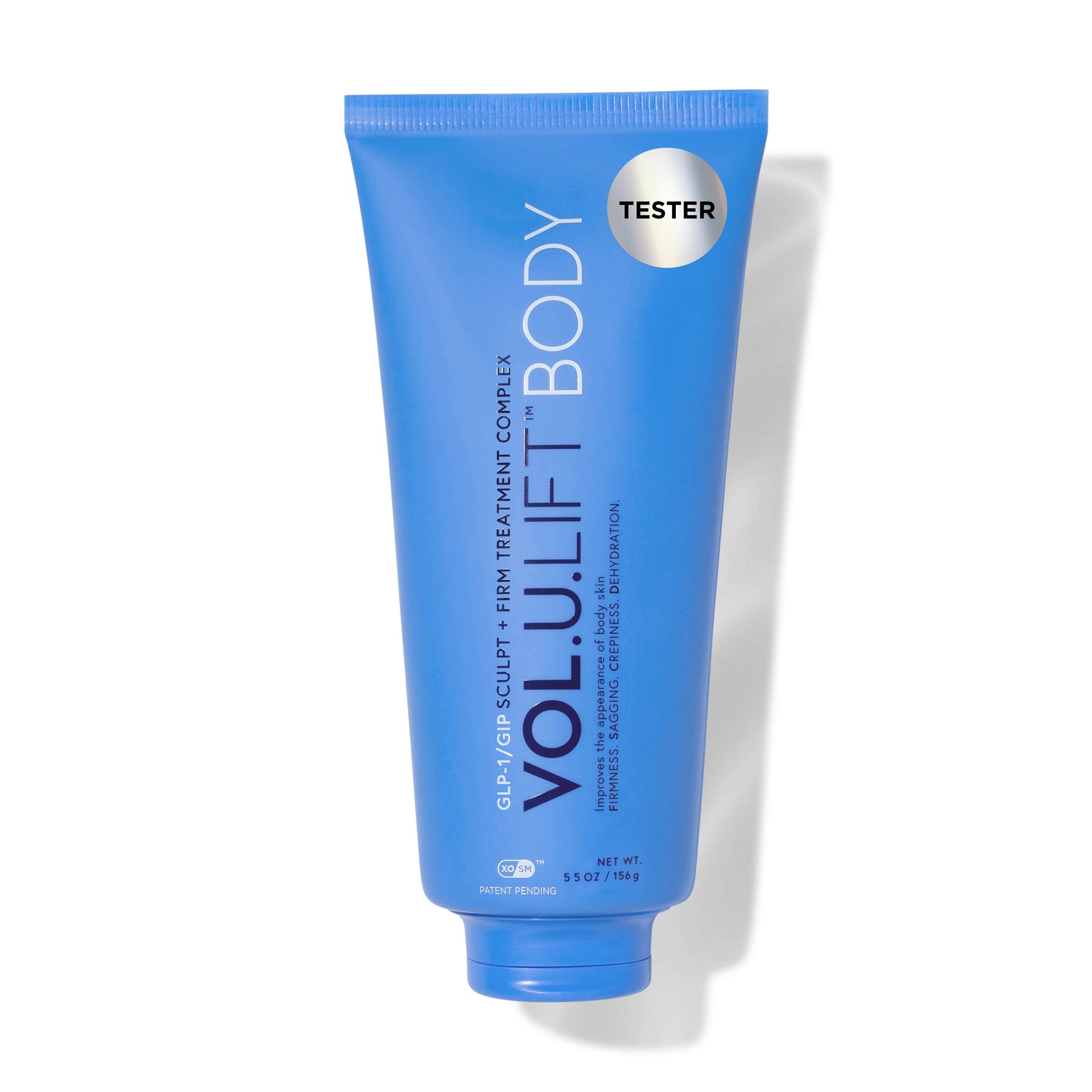 Blue tube of VOL.U.LIFT BODY treatment on a white background